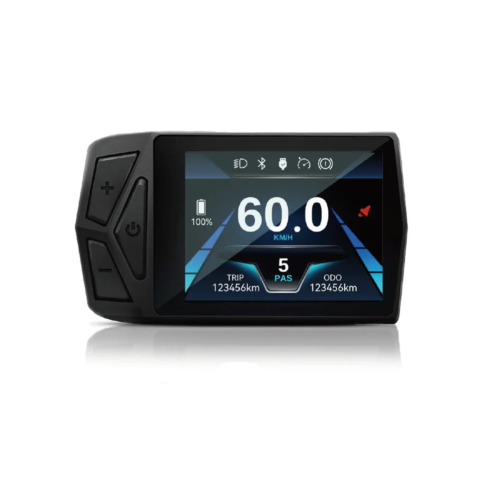 

Цветной ЖК-дисплей T24 36В-72В с Bluetooth и интерфейсом UART 2-контактный коммуникационный протокол для электровелосипедов, водонепроницаемый разъем SM