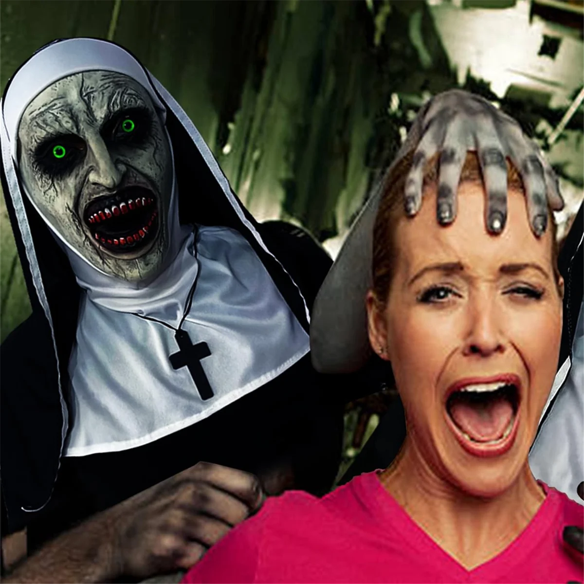 Creepy Halloween Mask, Scary Masks, Scary Halloween Mask with Pendant, Perfect for Masquerade Parties