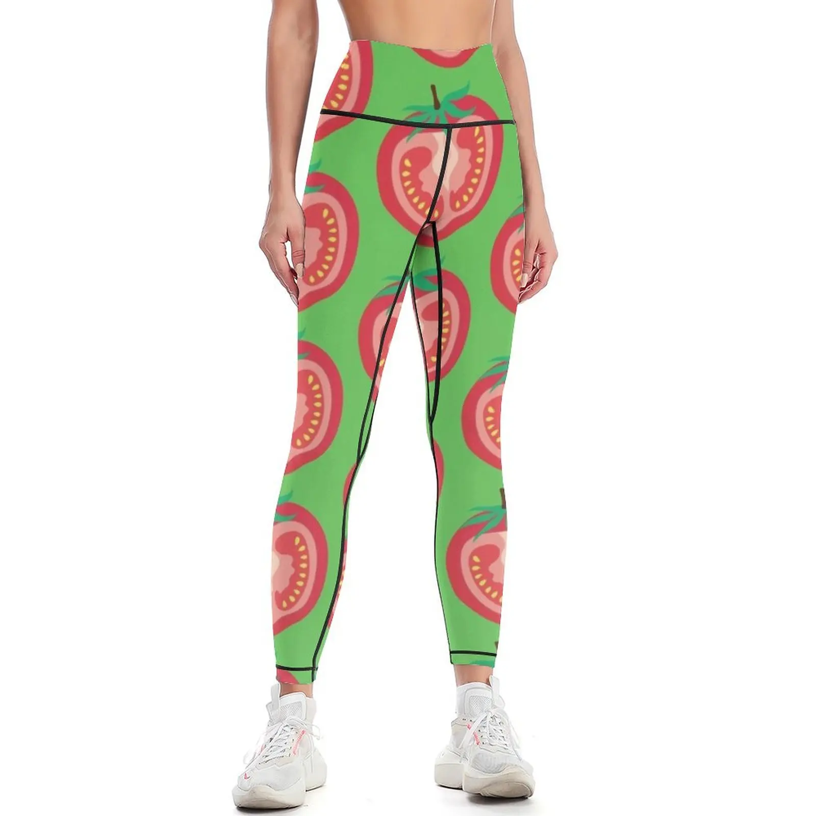 Tomato, Half sliced Leggings Sports female high waist sporty woman push up Womens Leggings