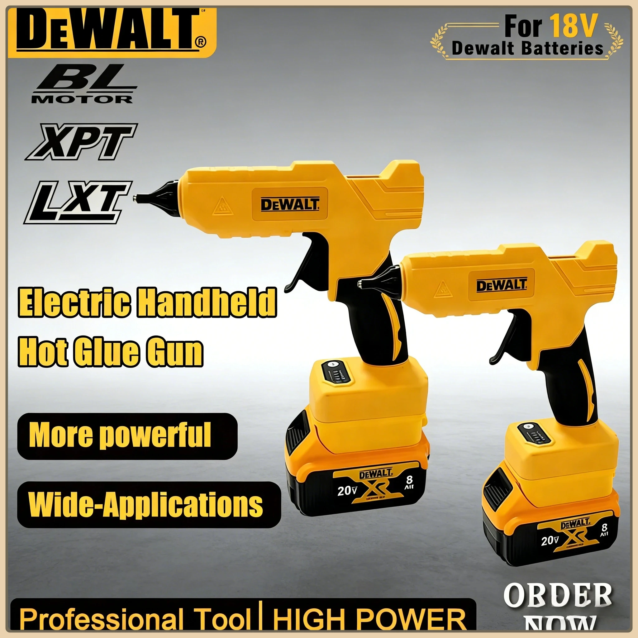 

Электрический ручной пистолет для горячей клейки DEWALT, инструмент для ремонта и DIY, термопистолет для сварки, с насадкой против ожогов, 18В