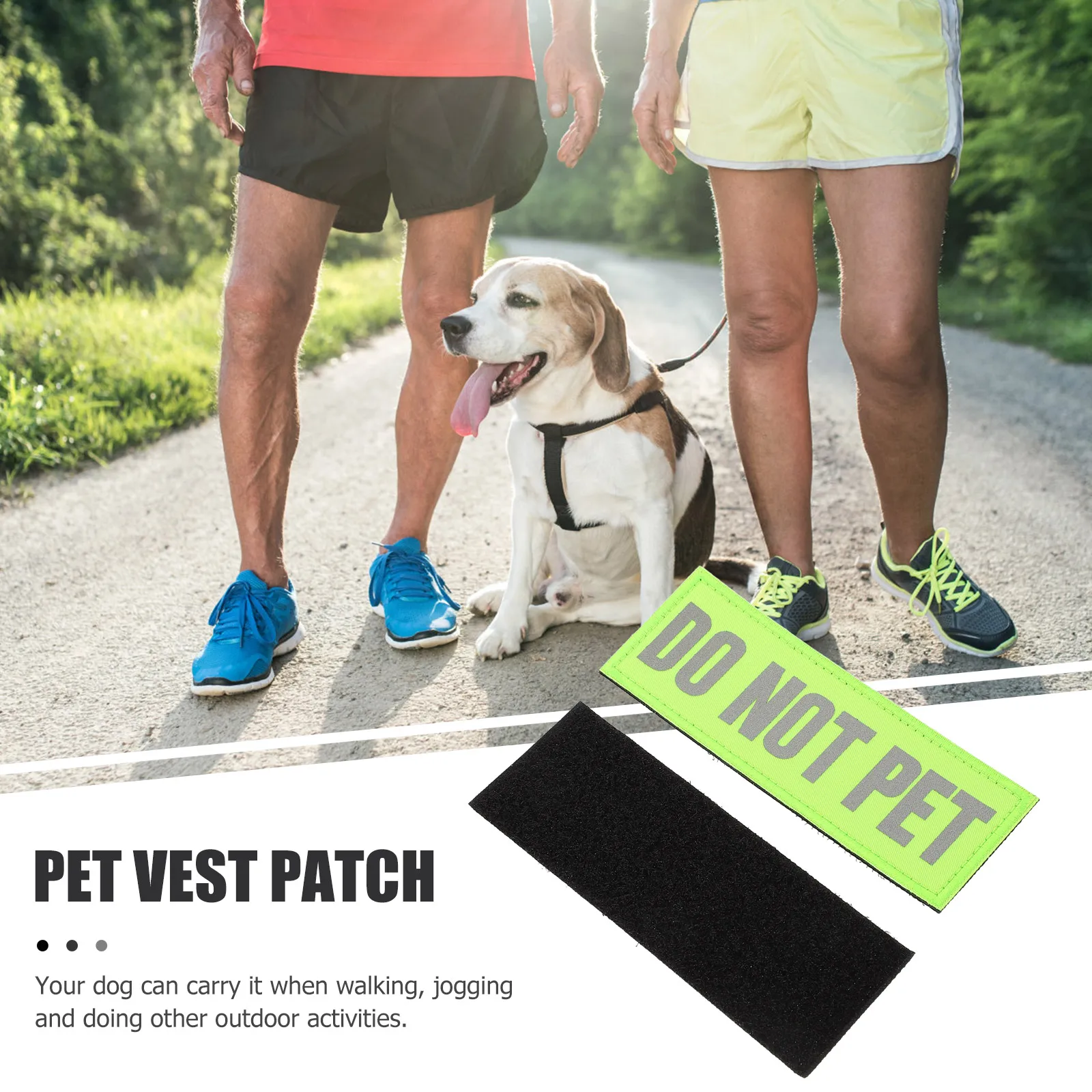 

2pcs Reflective Service Dog Patches for Harness Vest Stickers Do Not Pet Removable Safety Night Visible Dog Gear
