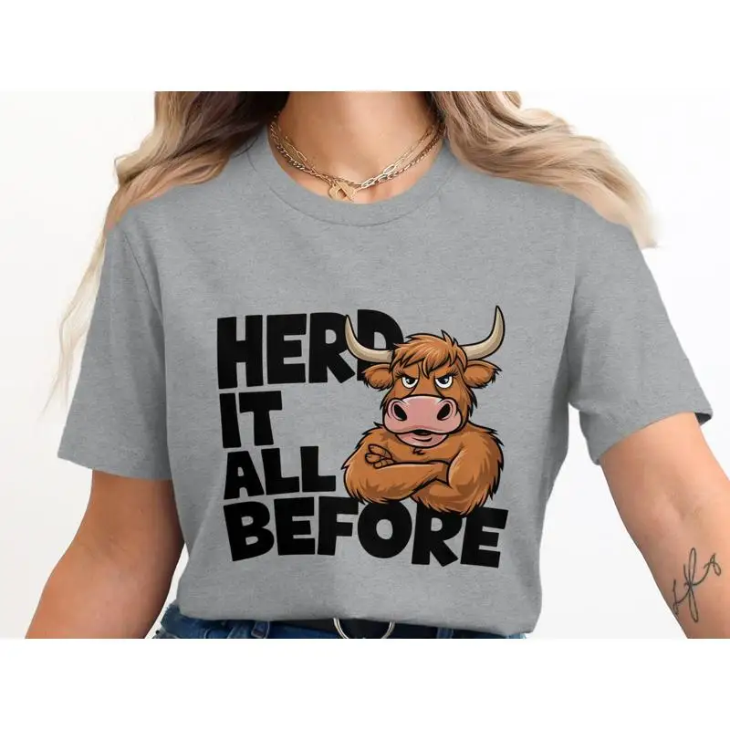 

Udderly Adorable Highland Cow T Shirt Cute Animal Lover Funny Farm SweaT