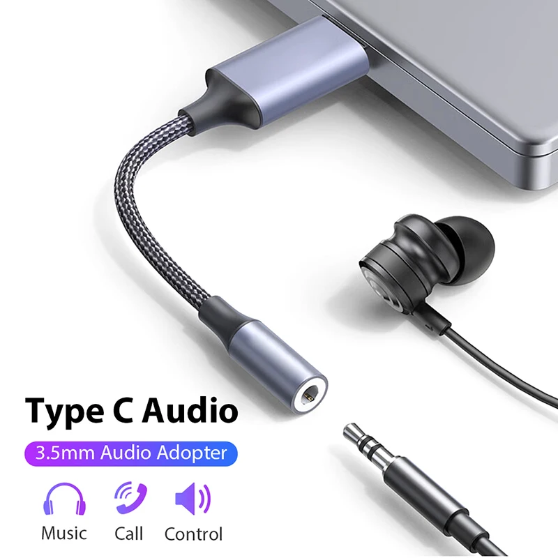 USB Type C to 3.5mm Female Headphone 3 5 Jack Adapter Type C to Aux Audio Dongle Adapter for iPhone 15 Serie iPad Samsung Galaxy