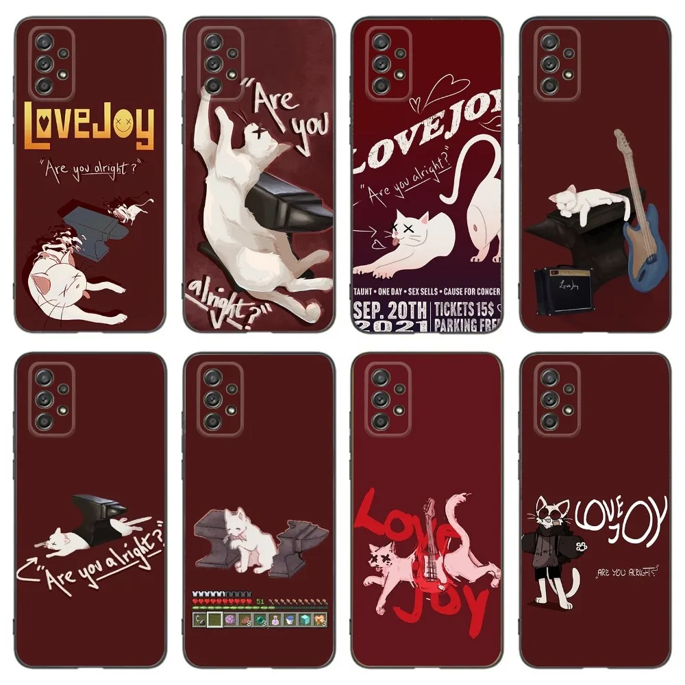 Cartoon Lovejoy Band Phone Case For Samsung Galaxy A13,A21s,A22,A31,A32,A52,A53,A71,A80,A91 Soft Black Phone Cover