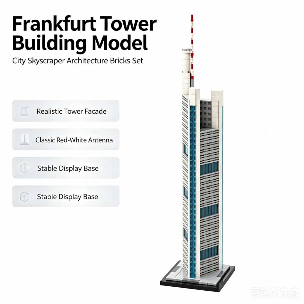Frankfurt Tower SkyscraperArchitecture Creative Model MOC-149003 City Landmark Building Blocks Desktop Gift for Collectors