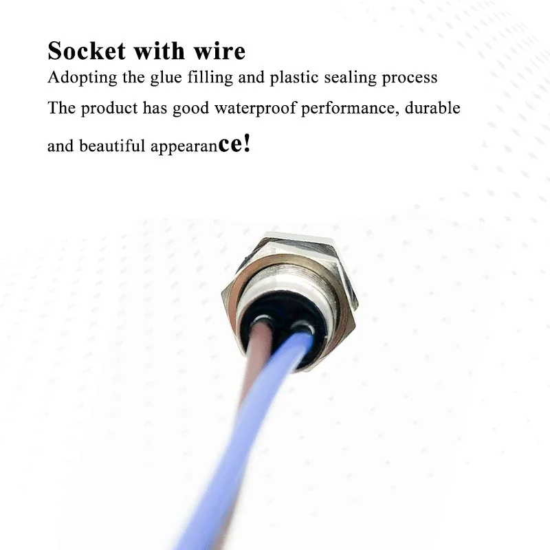 Waterproof M8 Connector Aviation Plug Socket Glue Filling/Welding Seat w 20CM Wire M8 3 4 5 6 8 Pin Panel Rear/Front Socket Line