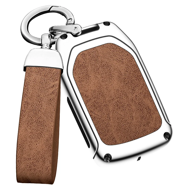 Zinc Alloy Leather TPU Car Remote Key Bag For GMC YUKON SIERRA TERRAIN 2015 2016 2018 2020 2021 2023 Accessories