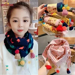 Cotton Baby Triangle Scarf Autumn Winter Warm Windproof Neckerchief Kids Mouth Towel Cute Cartoon Boys Girls Children's Scarf