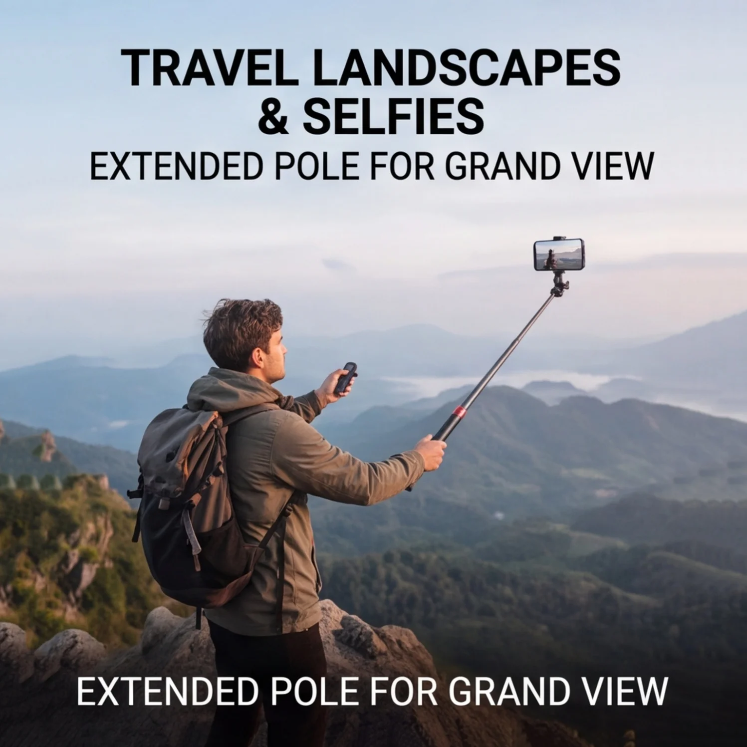 1Pc All Angle Selfie Stick Tripod 360° Rotation Handheld Stabilizer with Wireless Remote Portable Phone Holder for Video Vlog Shooting 2