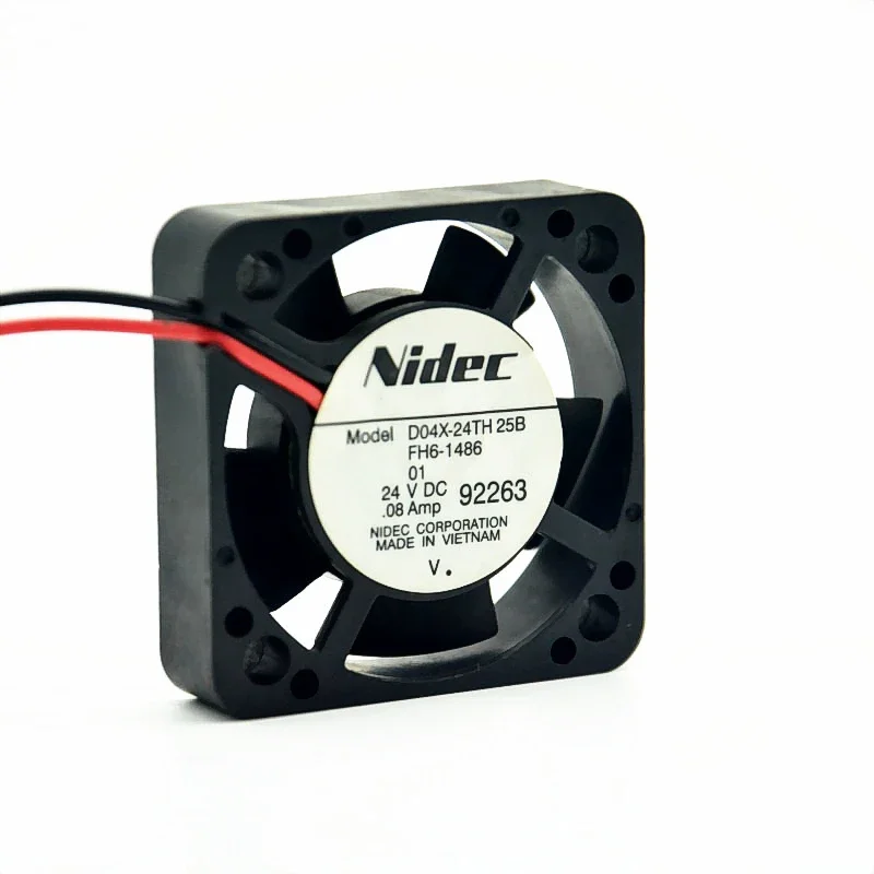 Nidec D04X-24TH 25B DC 24V 0.08A 40x40x10mm 2-Wire Server Cooling Fan