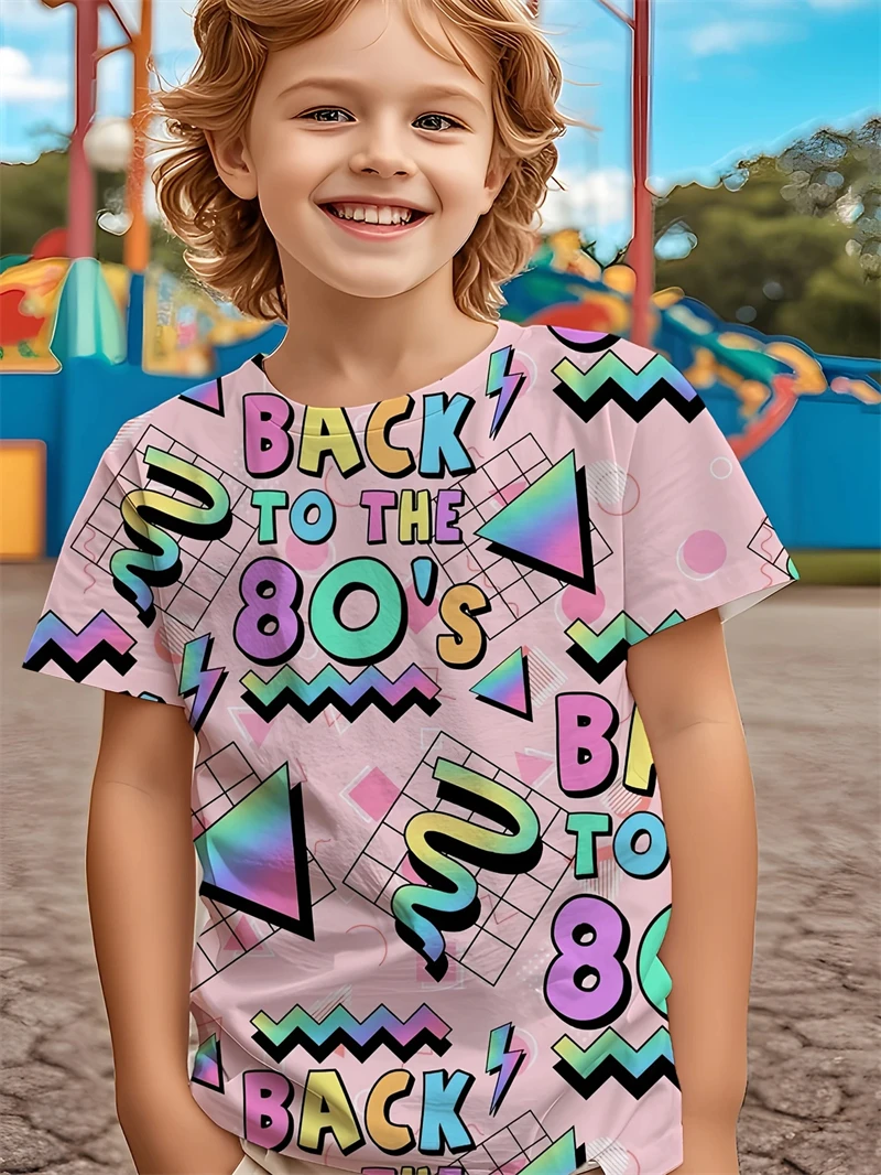 خمر 80s الجرافيك تي شيرت الرجال النساء الصيف ثلاثية الأبعاد مطبوعة عادية كم قصير تي شيرت الهيب هوب الشارع Harajuku المتضخم الاطفال تيز