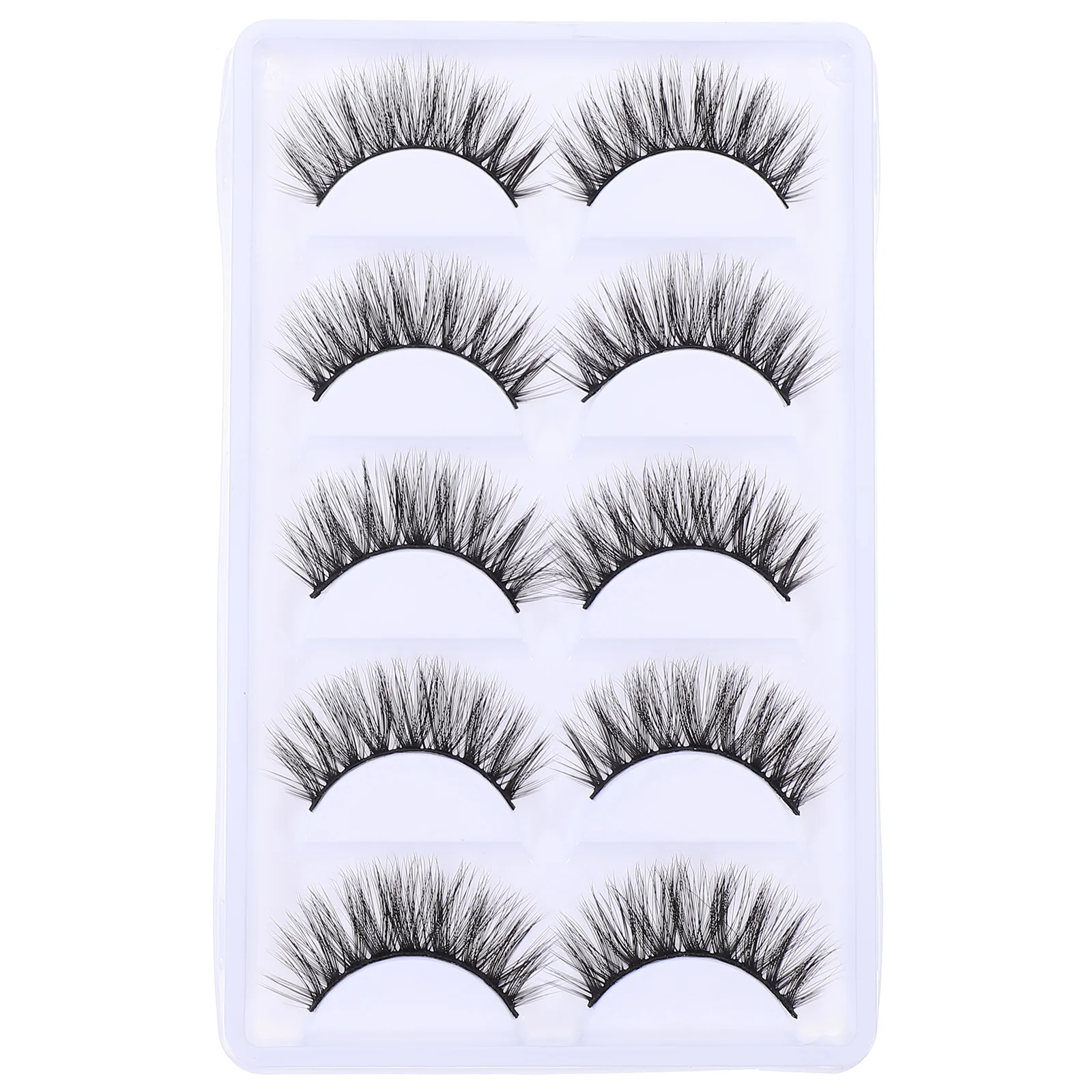 

5 Pairs 3D False Eyelashes Classic Strips Chemical Fiber Dense Extensions Makeup Long Thin Comfortable Beautiful Wedding Party