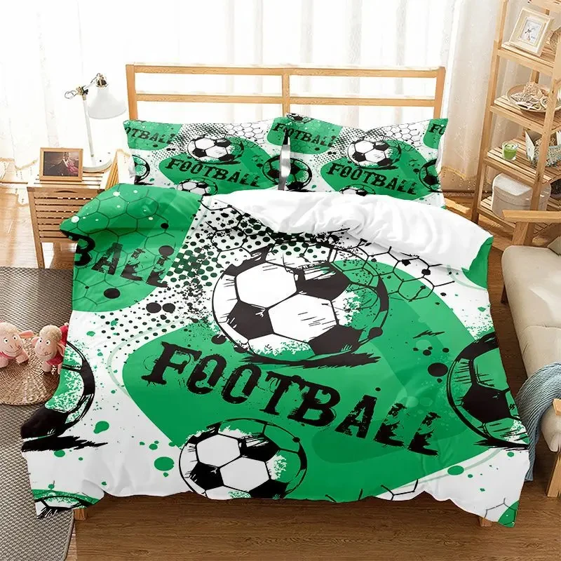 

Sports Theme Boys Bedding Set Microfiber Football Comforter Cover for Kids Girls Teens Duvet Cover Hip Hop Graffiti Quilt Cover