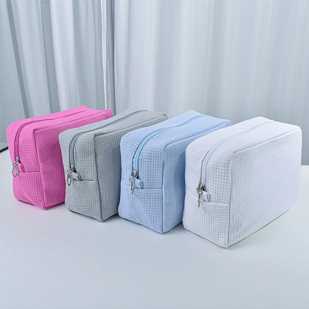 Solid Color Cosmetic Bags Women Fashion Versatile Large Capacity Travel Storage Pouches Female Casual Simple Cosmetic Bag