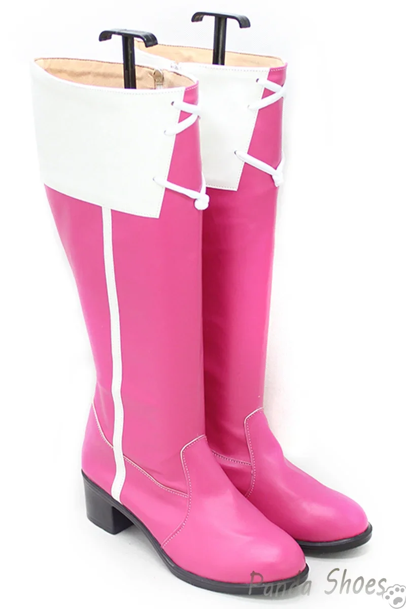 Anime puella magi madoka magica cosplay schuhe sakura kyoko cos lange rosa stiefel cosplay kostüm prop schuhe für halloween party