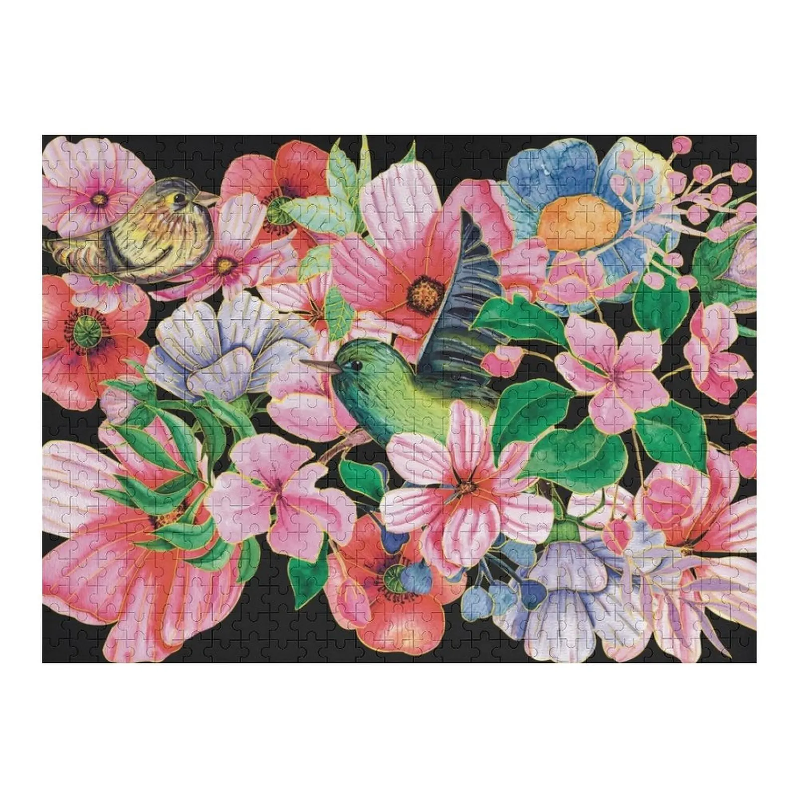 

Волшебные садовые растения и зеленая птица Пазл Персонализированный подарок для женатых Персонализированный именной пазл