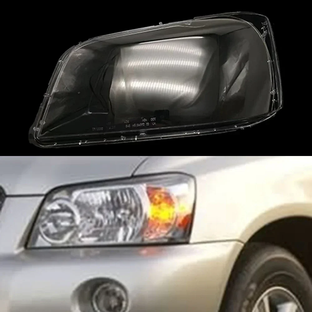 For Toyota Highlander Car Replace Lens Glass Light Lamp Case Headlamp Shell Transparent Lampshade Headlight Cover 2004 2005 2006