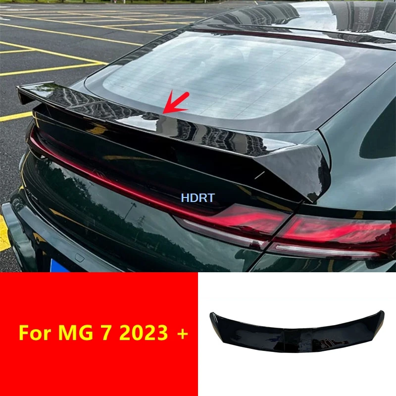 Car Styling Rear Trunk Roof Spoiler Plate Fixed Wind Tail Lip Wing Cover For MG 7 MG7 2023 + Protector Decoration Accessories