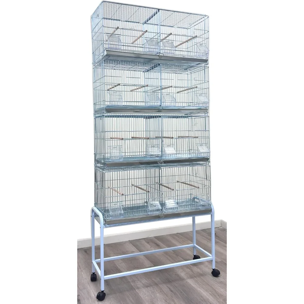 LOT of NO Rust Stainless Galvanized Zinc Plated Stackable Breeder Bird Flight Cage with Removable Center Divider and Breeding