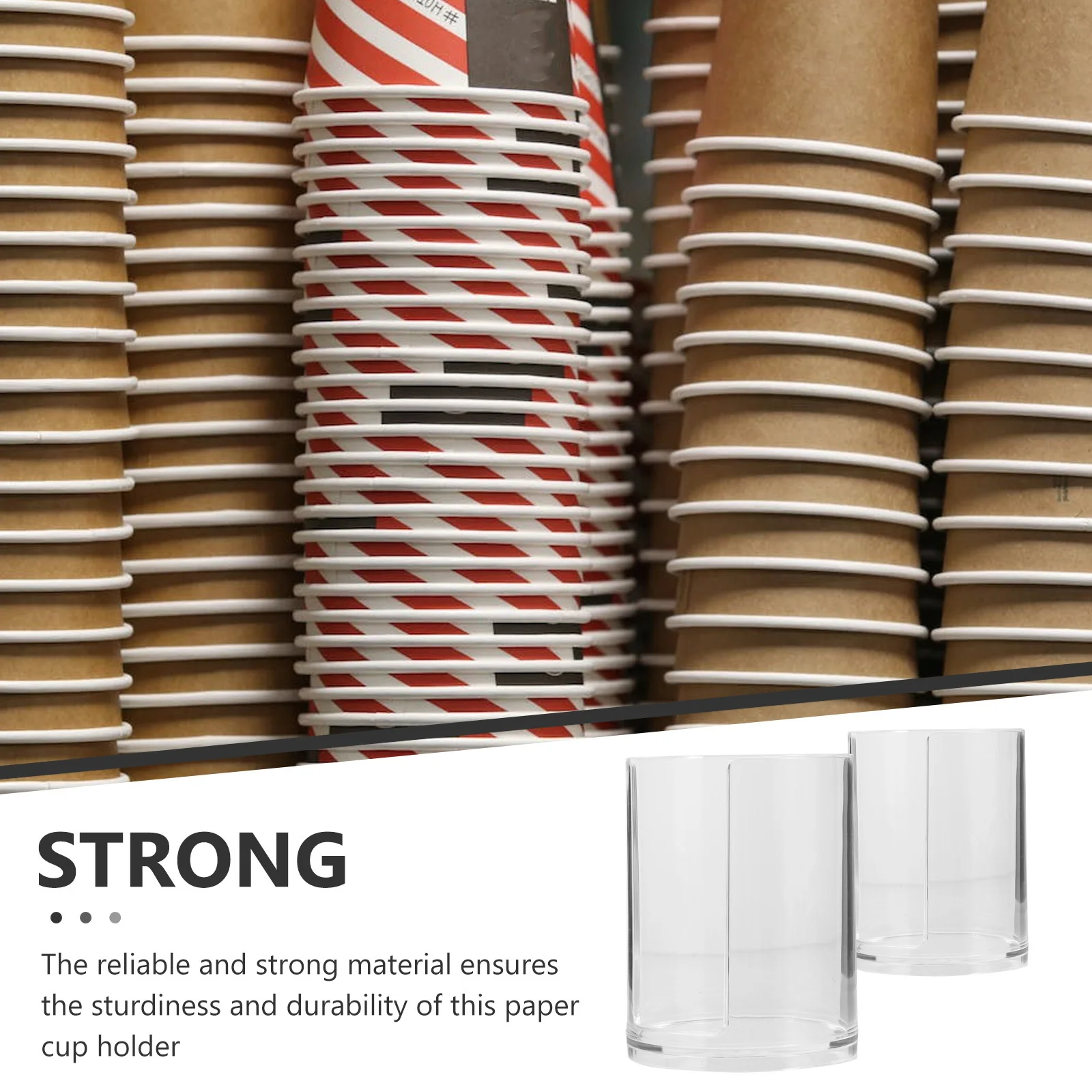 

2Pcs Paper Cup Organizer Holder Sturdy Storage Rack for Coffee Cups Disposable Cup Dispenser Shop Use Tabletop Paper Holder