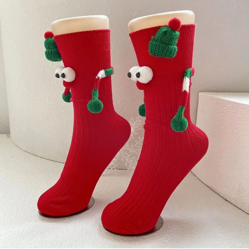 

Breathable 3D Designs Christmas Socks Big Eyes Cute Middle Tube Socks Cartoon Funny Socks Party