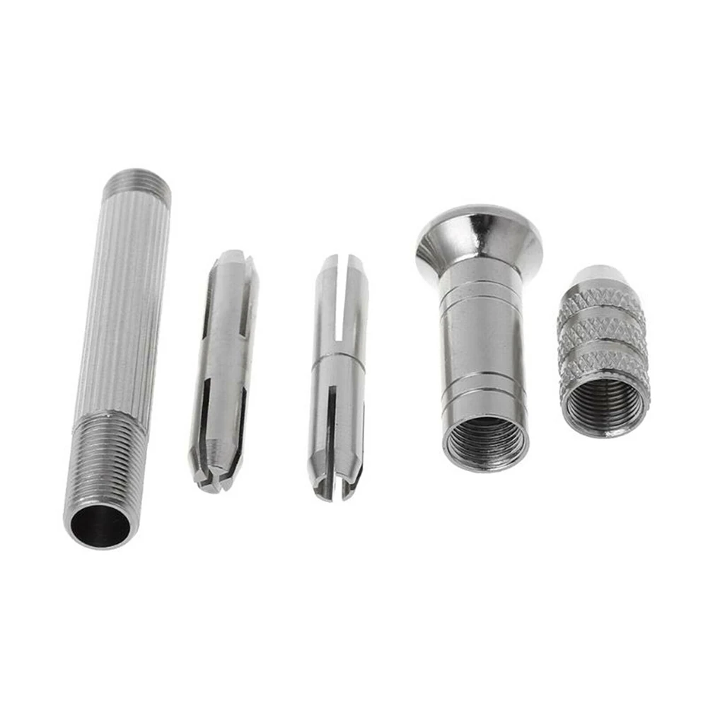 Trapano a mano in alluminio 0.8-3.0mm con mandrino autoserrante 10Pcs Mini trapano a torsione precisione Pin morsa lavorazione del legno strumento di perforazione rotante