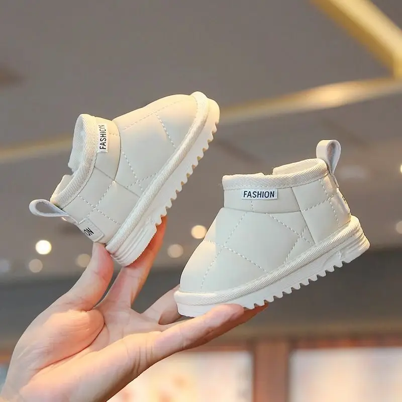 طفل الفتيات الفتيان أحذية الثلوج الأطفال أحذية الشتاء الاطفال في الهواء الطلق الدافئة أفخم الأحذية يندبروف مقاوم للماء الرضع الأحذية المبطنة بالقطن #2