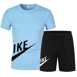 Zomer Herenpak Mode Koreaanse Sportkleding Heren T-Shirt Met Korte Mouwen, Sportbroek Bij Heren Casual Heren