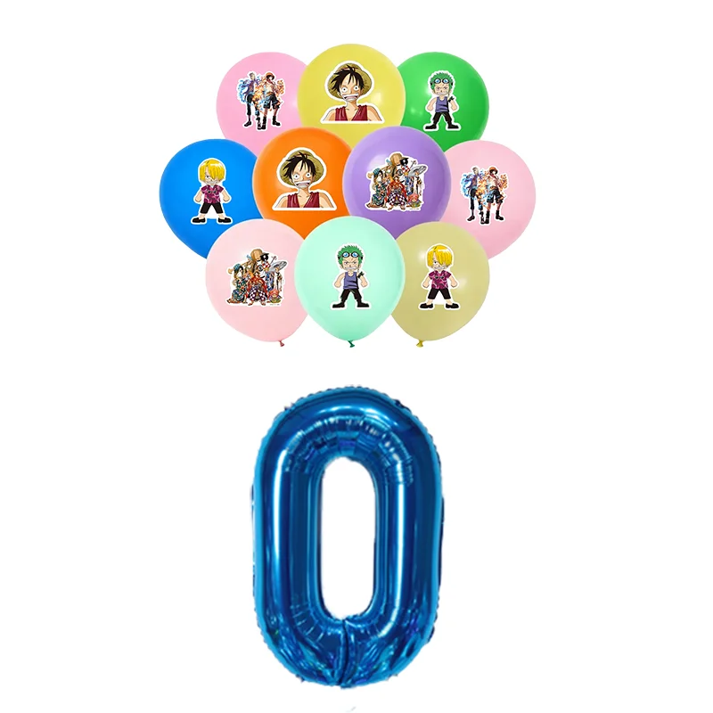 11Pcs/Lot One Piece Digital balloon aluminum film Balloon Birthday Balls Globos Party Decorations Kids ClassicToys Gifts cartoon