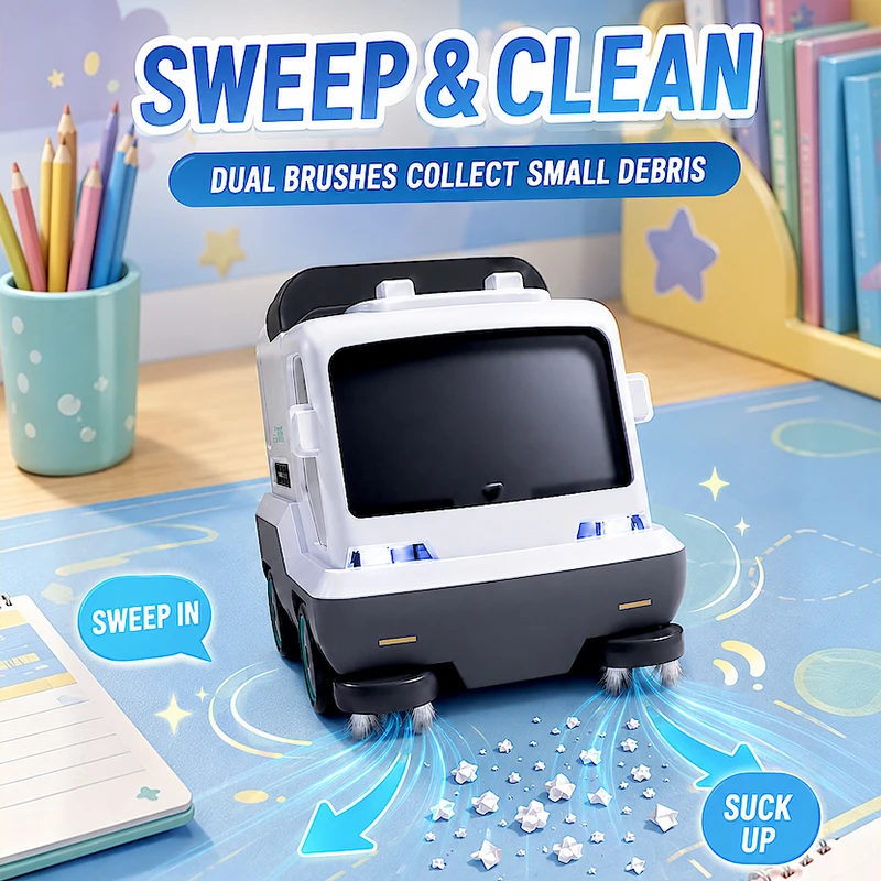 Mini RC Drift Desktop Cleaning Truck 2.4G Remote Control Vacuum Cleaner Car Garbage Truck Toy For Adult Kids Birthday Gifts