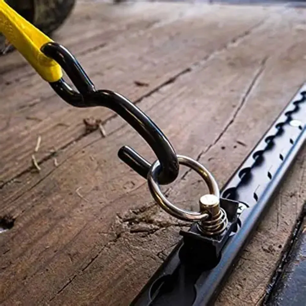 

Adjustable Tie Down Cargo Control System Black 4,000 Lbs Rating Anodized Aluminum Finish Custom Tie Down System For Trailers