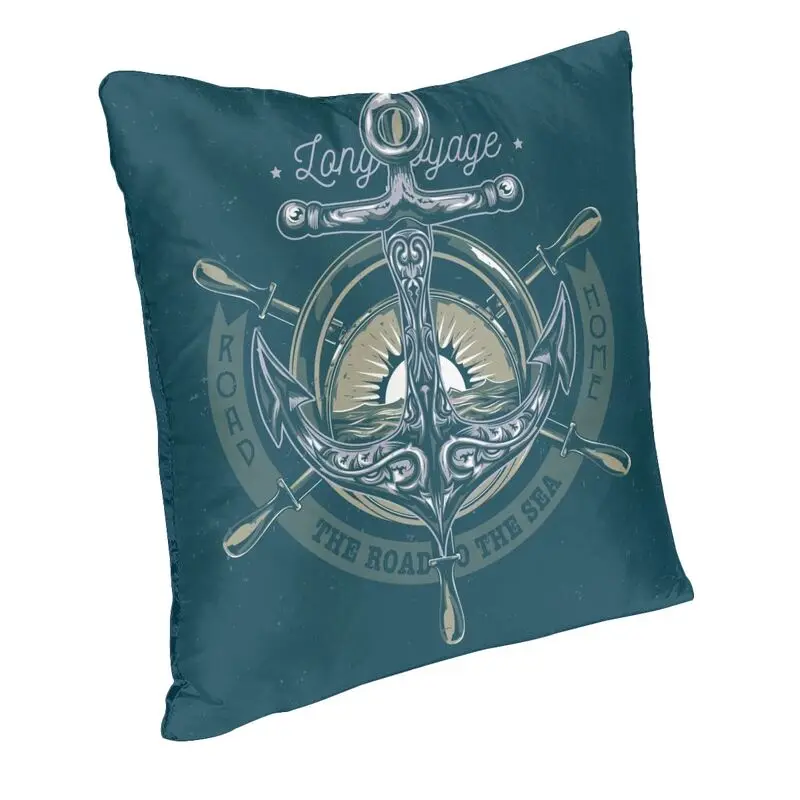 Fashion Retro Vintage Nautical Anchor Square Throw Pillow Cover Decoration 3D Two Side Printing Sailor Cushion Cover for Sofa
