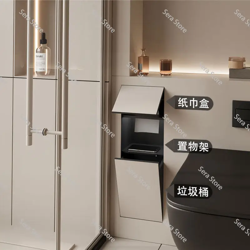 304 Stainless Steel Niche Toilet Hidden Trash Can Embedded in Tissue Box Concealed Toilet Niche Can Be Customized