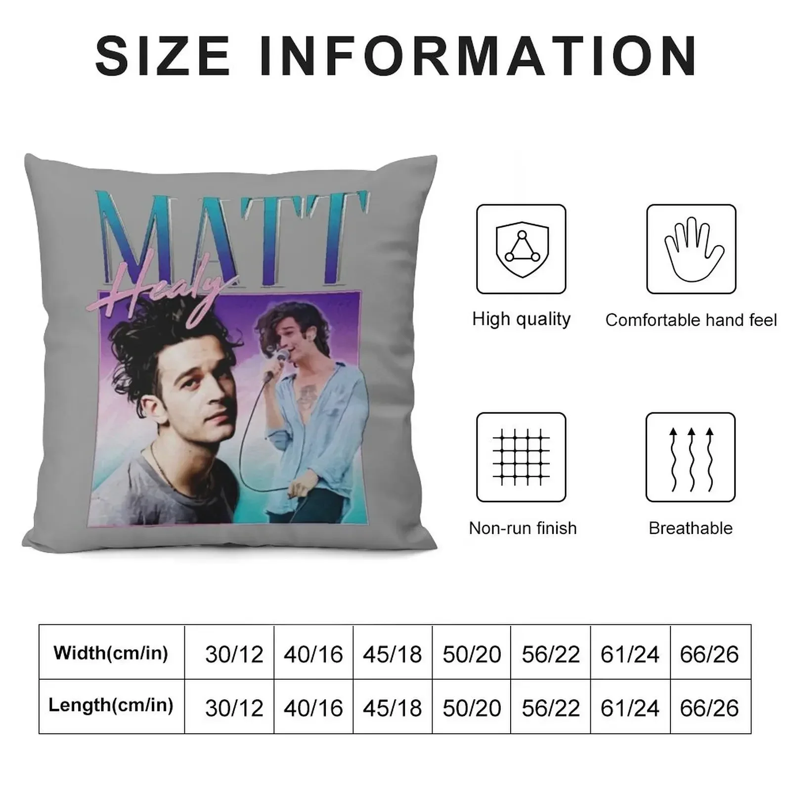 Matt Healy Homage Funny Matty 1975 Retro 90's 80's Party Throw Pillow Cushion Cover Set Decorative Cushion Cover pillow