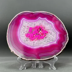 Natural Agate Geode Slice Insulated Coaster Crystal Plate Emerald Agate Coaster Mineral Specimen Home Decoration Gift