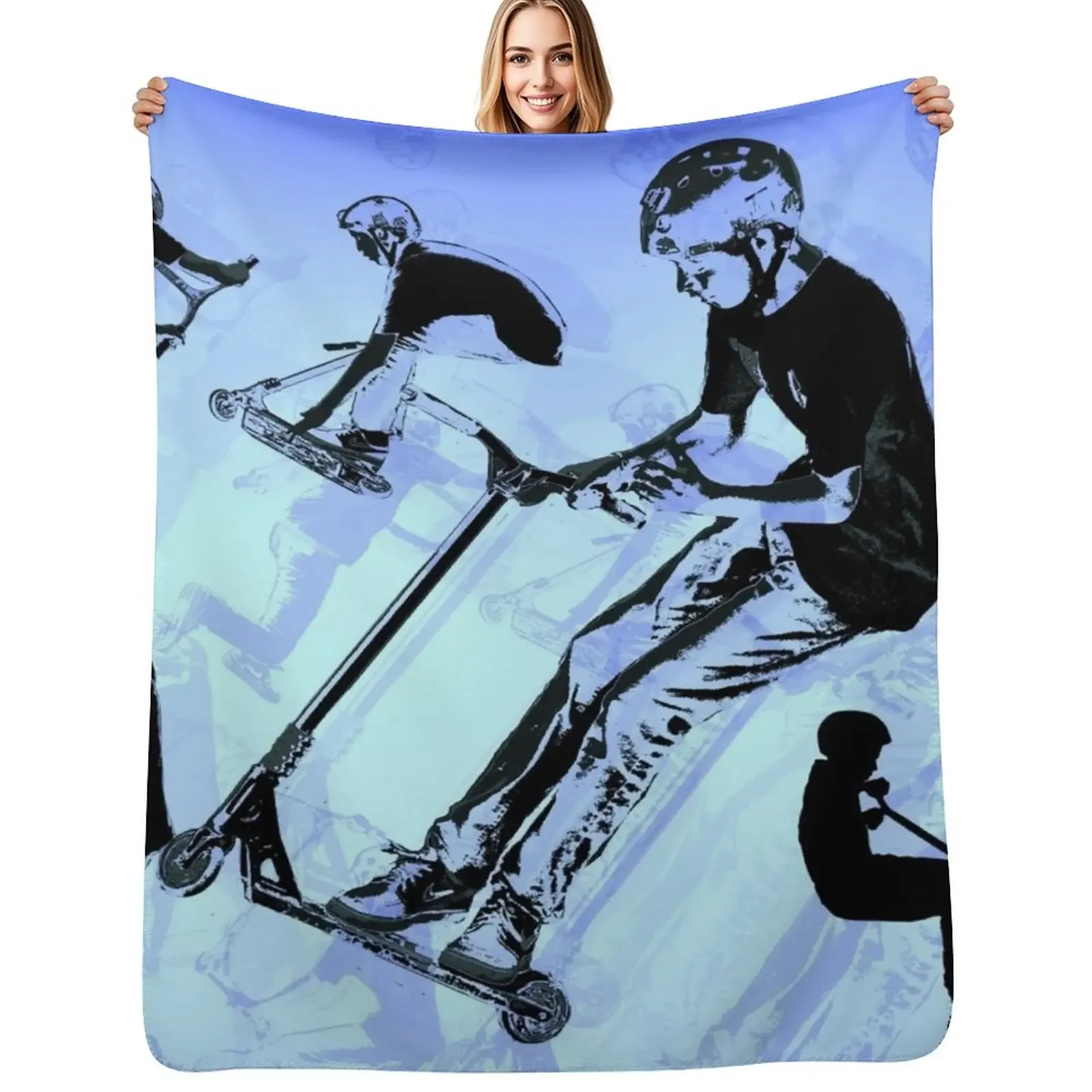 

It's All About The Scooter! - Scooter Tricks Throw Blanket Nap Weighted Retros Blanket