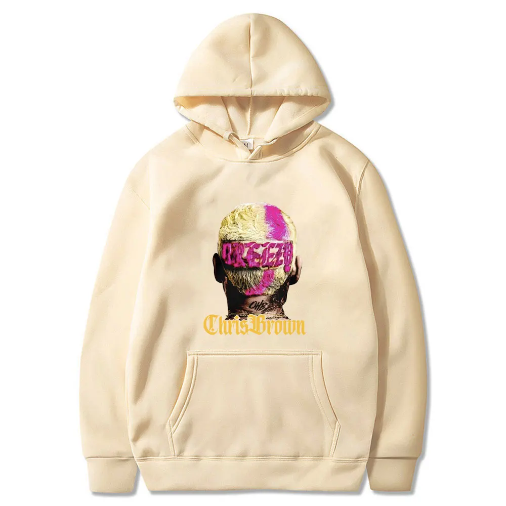 Sudadera con capucha con estampado de rapero para hombre y mujer, jersey de gran tamaño de estilo Hip Hop, chándal informal de algodón con forro polar, a la moda, Brown Breezy