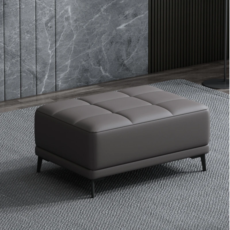 Living room Leather Low stool lazy module sofa design puffs footstool Entrance Shoe bench modern soft ottoman End of bed bench