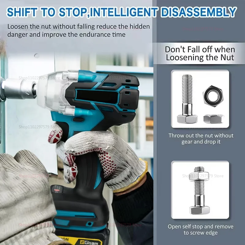 مفتاح ربط كهربائي لاسلكي بدون فرش مثقاب يدوي بدون بطارية أداة طاقة متعددة الوظائف لمشاريع السيارات وDIY