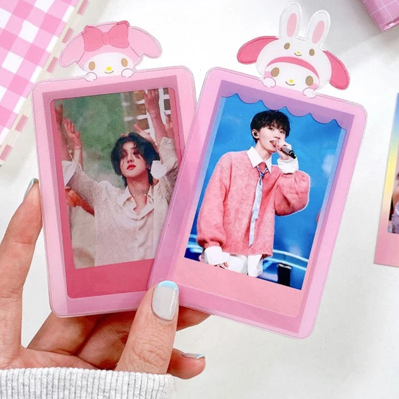 1pcs Sanrio Protective Case Pachacco Kuromi Hello Kitty Kawaii Photocard Protective Case Idol Photo Card Holder Stationery