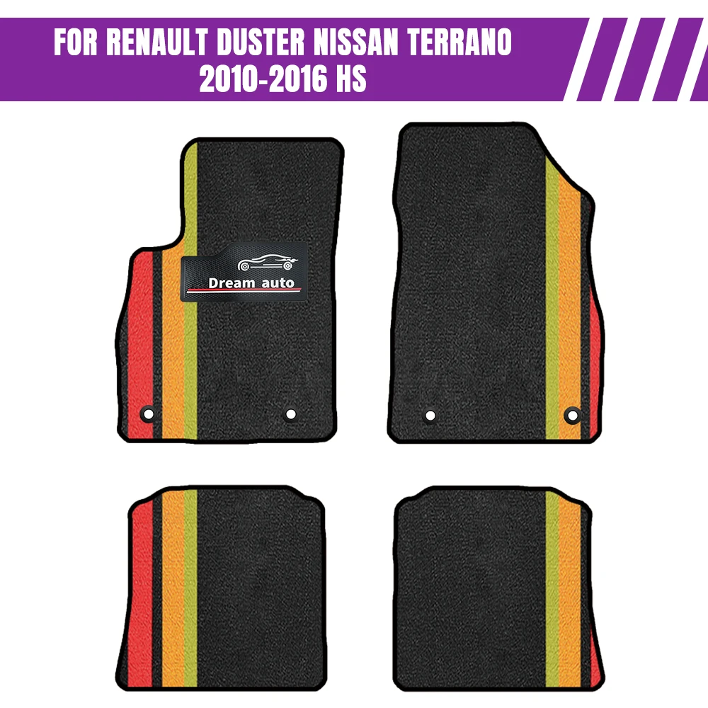 

Car Mats With Buttons Waterproof Non-Slip Car-Specific Mats Floor Mats Full Set For Nissan Terrano 2010–2016 HS Car Accessories