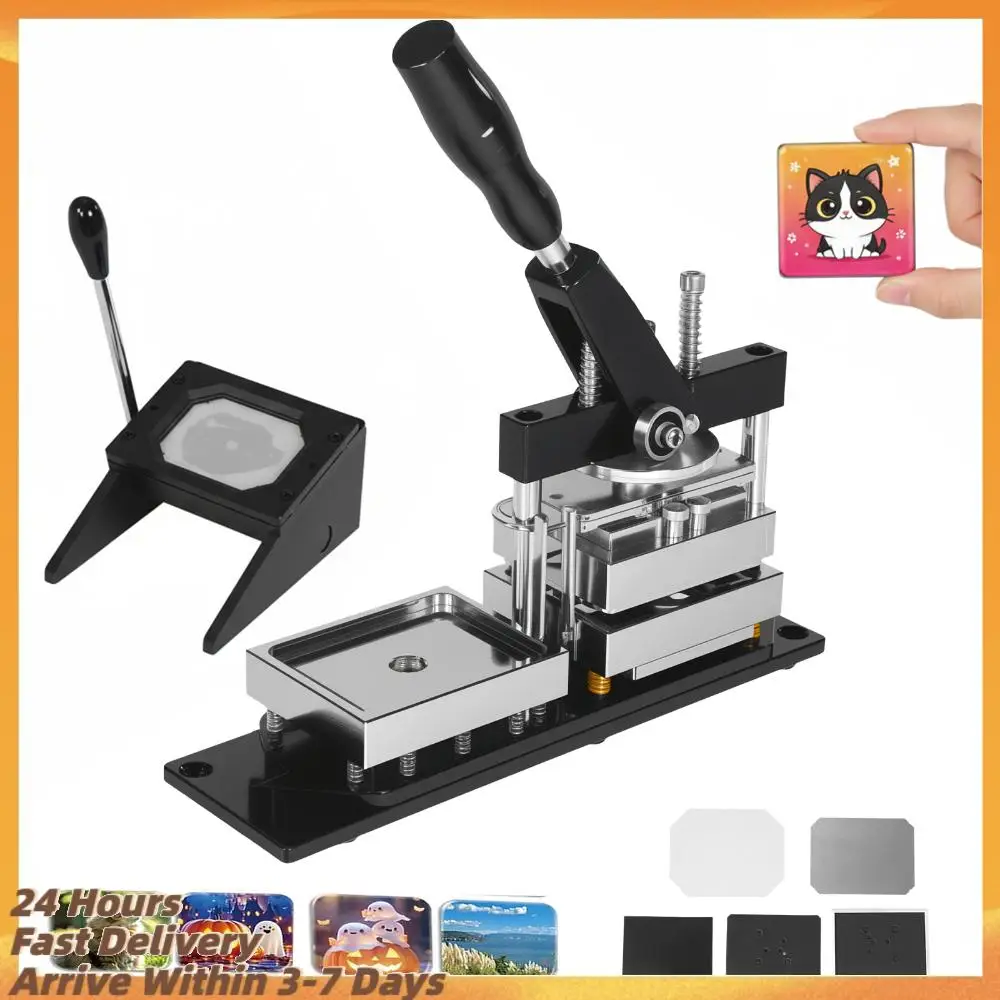

Набор для изготовления прямоугольных значков своими руками 3,5x2,5 дюйма, машина для изготовления магнитов на холодильник из нержавеющей стали с резаком для бумаги, 100 комплектов расходных материалов для подарков