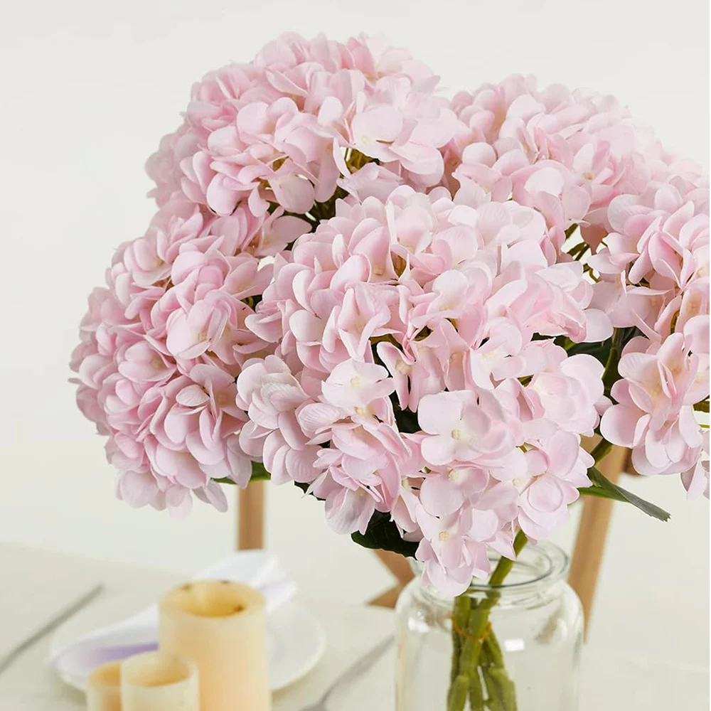 10pcs New Artificial Flowers Vintage Silk Hydrangea Bouquet Wedding Decorative Fake Plants for Christmas Home Garden Decoration