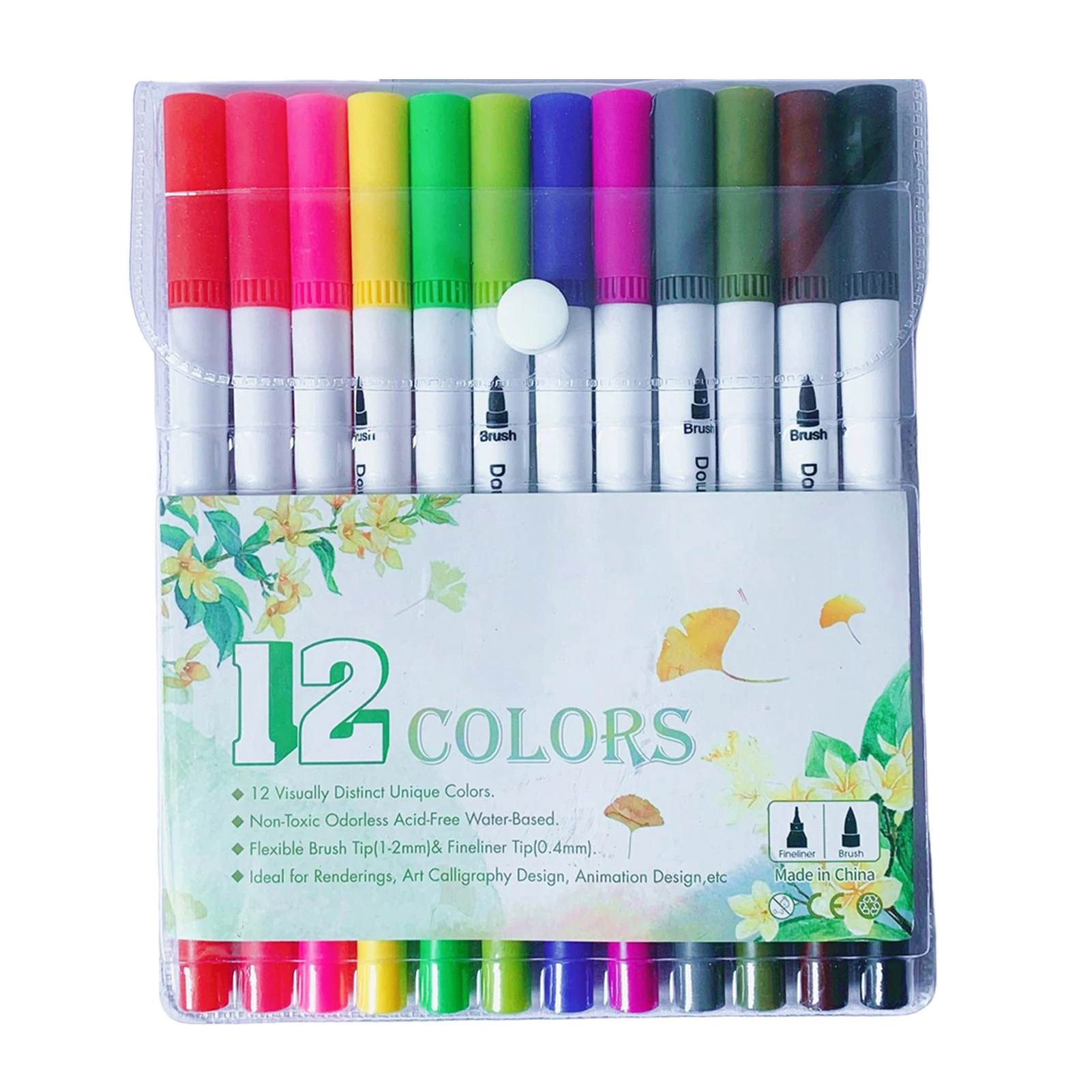 Double-Ended Outline Markers Colored Markers Quick Drying Eye Protection Marker for Writing Diaries Letters Cards