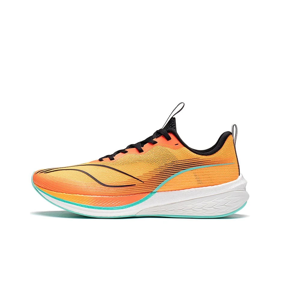 Li Ning Red Hare 6 Pro Chaussures de course à semelle basse, antidérapantes, résistantes à l'abrasion, pour hommes, orange fluo