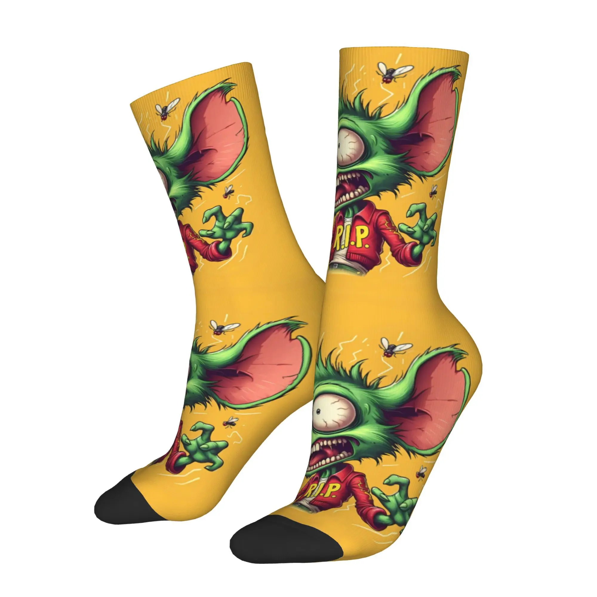 

Happy Men's Socks RIP Zombie Rat Fink Retro Street Style Crazy Crew Sock Gift Pattern Printed