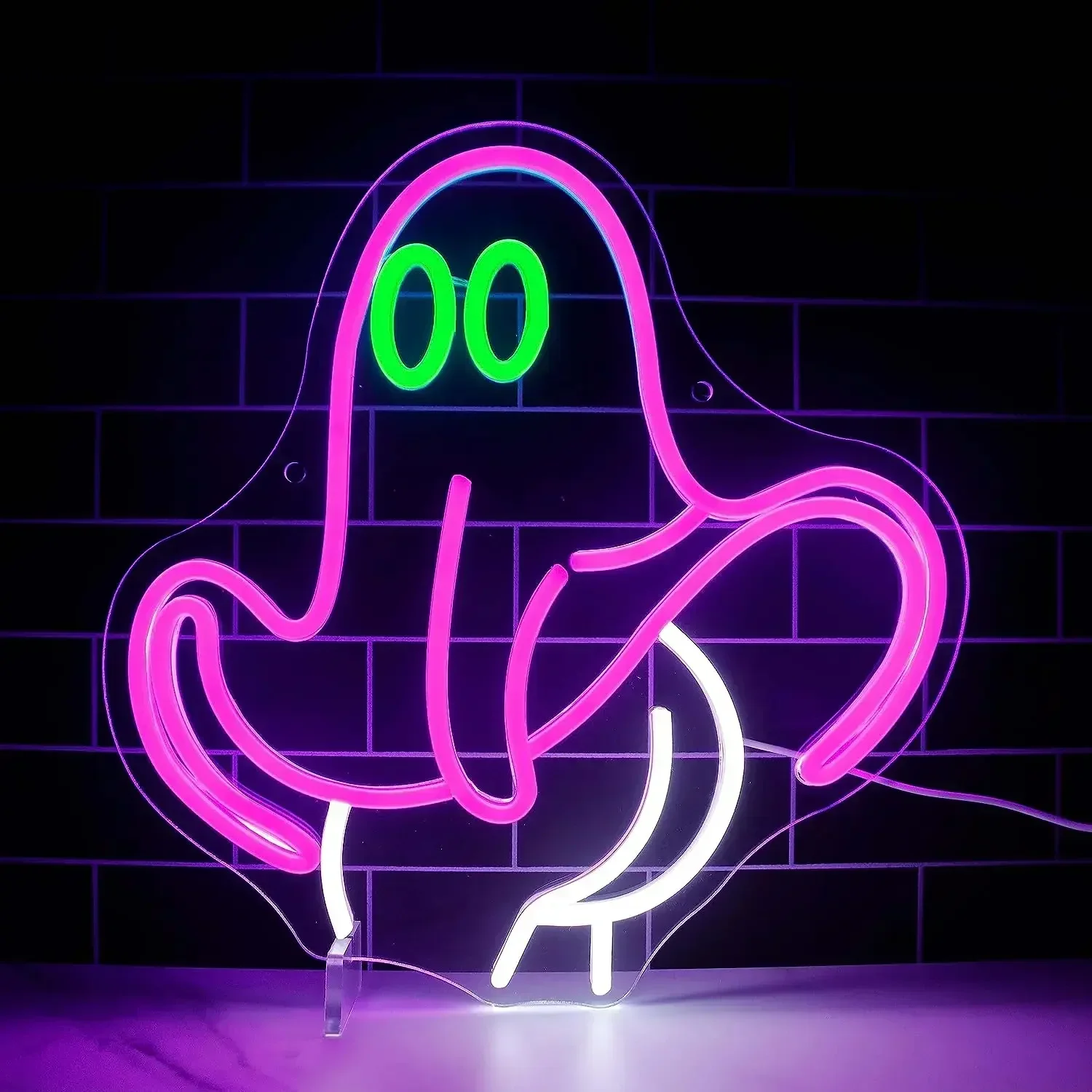 

Halloween Ghost Led Neon Signfor Wall Decor, Easy to Hang and Adjustable Brightness for Bedroom Game Room Party Gifts for Teens