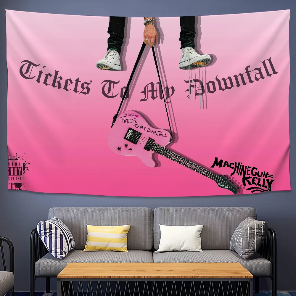 Rapper M-Machine G-Gun Kelly Cooler Wandteppich Hintergrund Hängendes Tuch Schlafzimmer Wandteppich Raumdekoration Ästhetischer Wandteppich Wandbehang