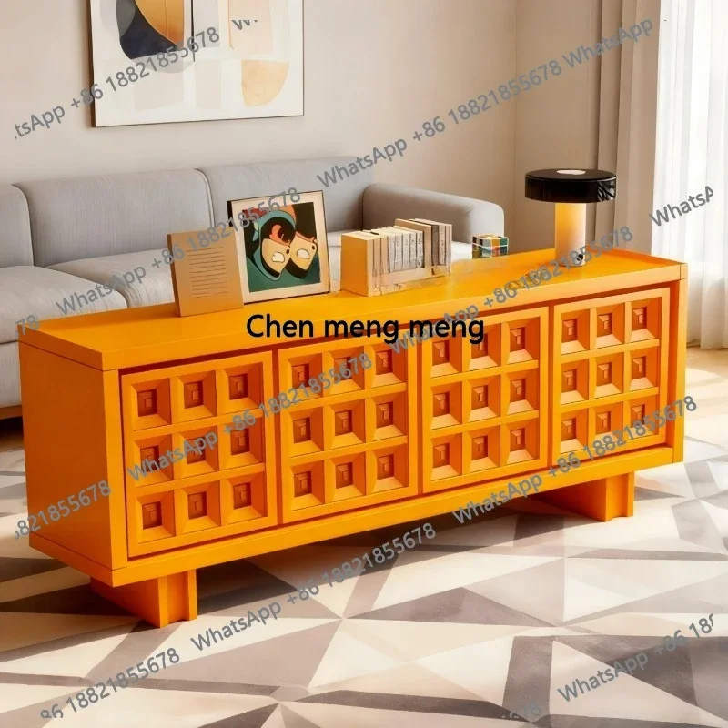 

Solid wood entrance cabinet, living room storage decoration, household tea cabinet against the wall