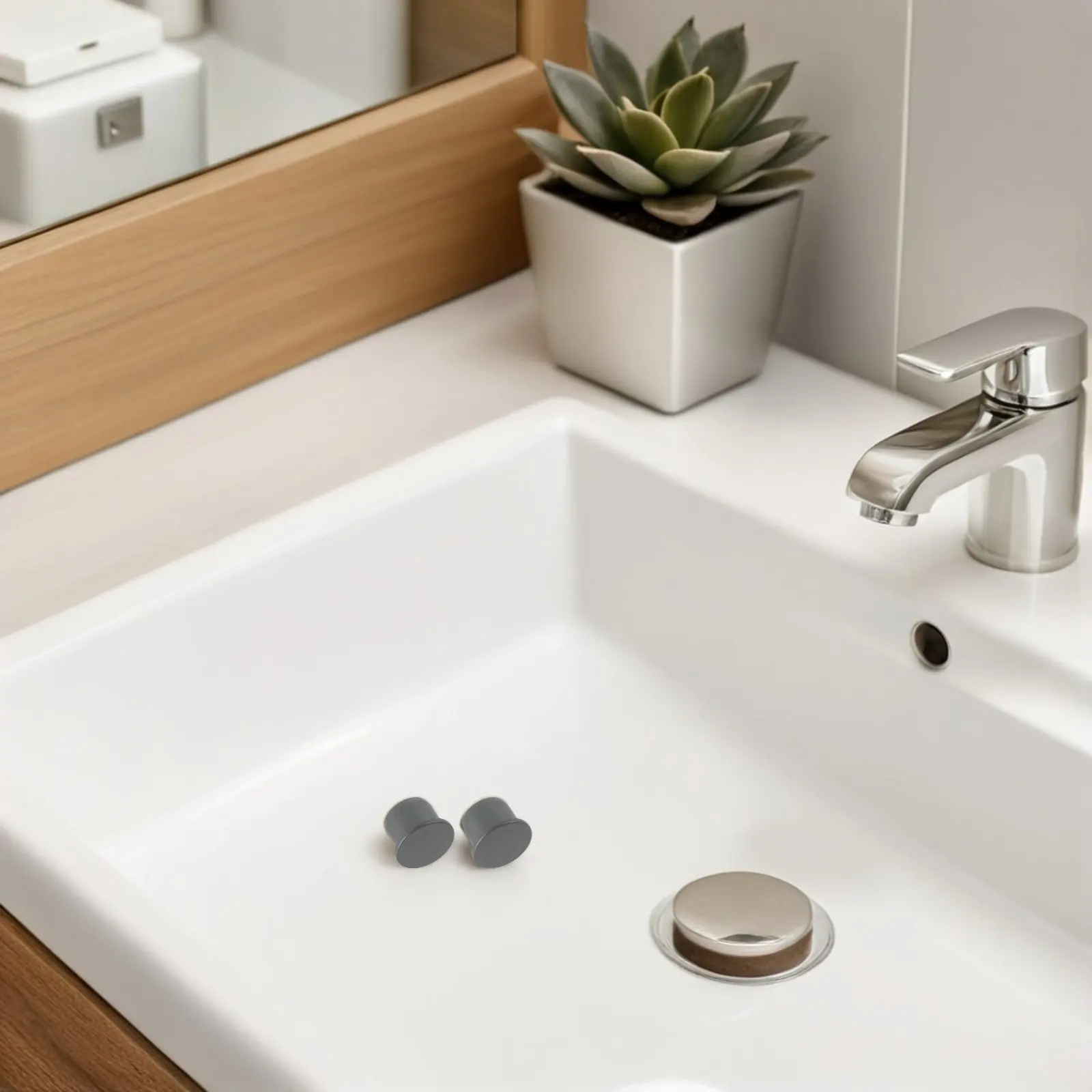 2Pcs Sink Overflow Cover Plastic Drain Hole Cap Tight Fit Basin Spillover Plug Kitchen Bathroom Bathtub Sink Hole Insert